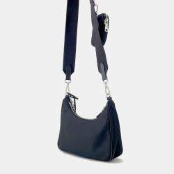 Pre Owned حقيبة كتف برادا نايلون أسود نايلون معاد إنتاجها 2005