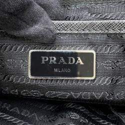 Pre Owned Prada Heart Pattern Backpack Black/Red Nylon