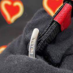 Pre Owned Prada Heart Pattern Backpack Black/Red Nylon
