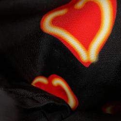 Pre Owned Prada Heart Pattern Backpack Black/Red Nylon