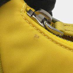 Pre Owned Prada Re-Edition 2005 Re-Nylon Shoulder Bag Yellow Nylon Leather