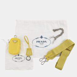 Pre Owned Prada Re-Edition 2005 Re-Nylon Shoulder Bag Yellow Nylon Leather