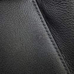 Pre Owned Prada Handbag Black Soft Grain Leather Size Medium