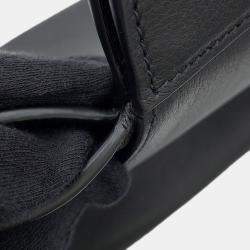 Pre Owned Prada Handbag Black Soft Grain Leather Size Medium