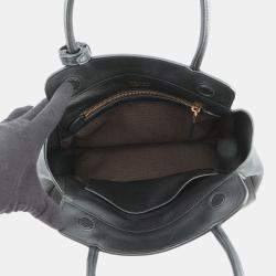 Pre Owned Prada Handbag Black Soft Grain Leather Size Medium