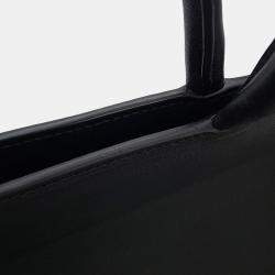 Pre Owned Prada Handbag Black Soft Grain Leather Size Medium