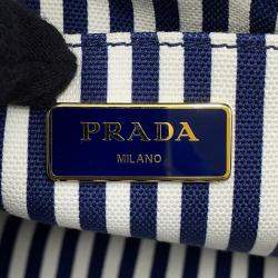 Pre Owned Prada Canapa Blue Canvas