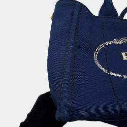 Pre Owned Prada Canapa Blue Canvas