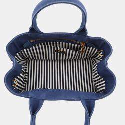 Pre Owned Prada Canapa Blue Canvas