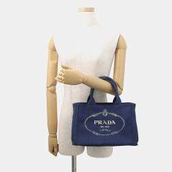 Pre Owned Prada Canapa Blue Canvas