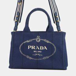Pre Owned Prada Canapa Blue Canvas
