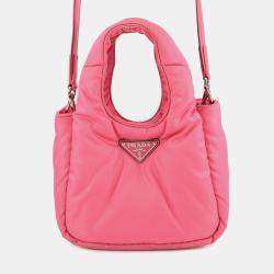 Pre Owned Prada Re-Nylon 2Way Handbag Pink Nylon