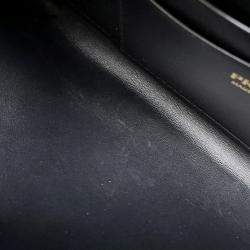 Pre Owned Prada Wallet With Shoulder Strap Black Leather