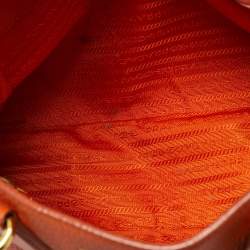 Pre Owned حقيبة يد برادا مفتوحة جلد فيتيلو داينو برتقالي