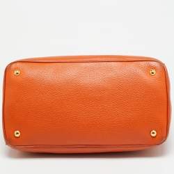 Pre Owned حقيبة يد برادا مفتوحة جلد فيتيلو داينو برتقالي
