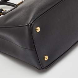 Pre Owned حقيبة يد توتس برادا غاليريا جلد سافياتو لوكس أسود متوسط سحاب