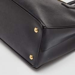 Pre Owned حقيبة يد توتس برادا غاليريا جلد سافياتو لوكس أسود متوسط سحاب