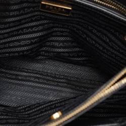 Pre Owned حقيبة يد توتس برادا غاليريا جلد سافياتو لوكس أسود متوسط سحاب