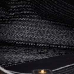 Pre Owned حقيبة يد توتس برادا غاليريا جلد سافياتو لوكس أسود متوسط سحاب