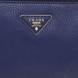 مملوكة مسبقًا Prada Blue Daino Leather Wristlet  Pouch