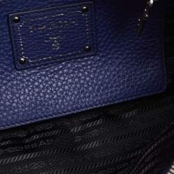 مملوكة مسبقًا Prada Blue Daino Leather Wristlet  Pouch