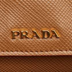 Pre Owned Prada Double Medium Beige Saffiano Cuir Leather Tote