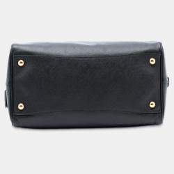 مملوكة مسبقًا حقيبة برادا بوسطن جلدي سافيانو لوكس أسود