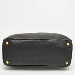 مملوكة مسبقًا Prada Double Zip Black Vitello Daino Leather Tote