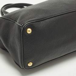مملوكة مسبقًا Prada Double Zip Black Vitello Daino Leather Tote