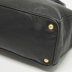 مملوكة مسبقًا Prada Double Zip Black Vitello Daino Leather Tote