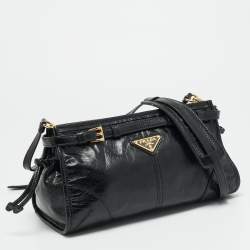 مملوكة مسبقًا Prada Bonnie Black Leather Crossbody Bag
