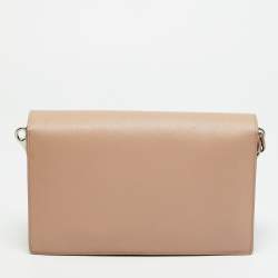 Pre Owned حقيبة كتف برادا سافينو لوكس جلد روز عتيق بطبقة للصوت