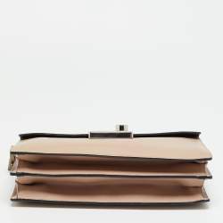 Pre Owned حقيبة كتف برادا سافينو لوكس جلد روز عتيق بطبقة للصوت