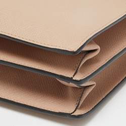 Pre Owned حقيبة كتف برادا سافينو لوكس جلد روز عتيق بطبقة للصوت