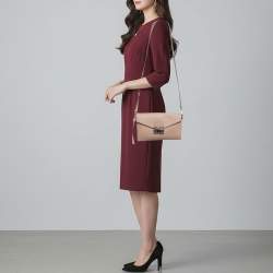 Pre Owned حقيبة كتف برادا سافينو لوكس جلد روز عتيق بطبقة للصوت