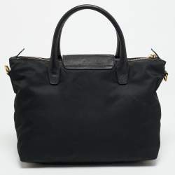 مملوكة مسبقًا Prada Black Nylon and Saffiano Leather Zip Satchel