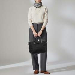 مملوكة مسبقًا Prada Black Nylon and Saffiano Leather Zip Satchel