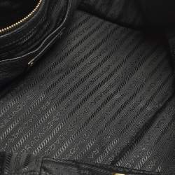 Pre Owned Prada Black Vitello Daino Leather Open Shopper Tote