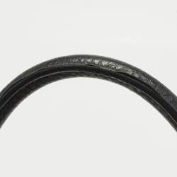 Pre Owned Prada Black Vitello Daino Leather Open Shopper Tote