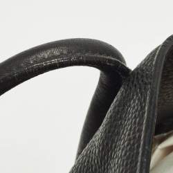 Pre Owned Prada Black Vitello Daino Leather Open Shopper Tote