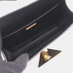 مملوكة مسبقًا Prada Emblem Box Calf Shoulder Bag Leather Black