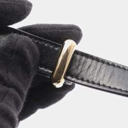 مملوكة مسبقًا Prada Emblem Box Calf Shoulder Bag Leather Black