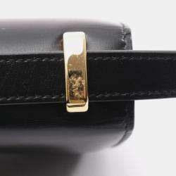 مملوكة مسبقًا Prada Emblem Box Calf Shoulder Bag Leather Black