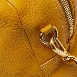 Pre Owned Prada Bauletto Mustard Vitello Diano Leather Bag