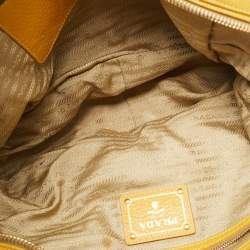 Pre Owned Prada Bauletto Mustard Vitello Diano Leather Bag