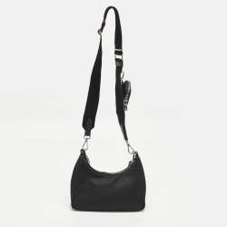 Pre Owned حقيبة كتف برادا "ري-إيديشن 2005" جلد سافيانو ونايلون أسود