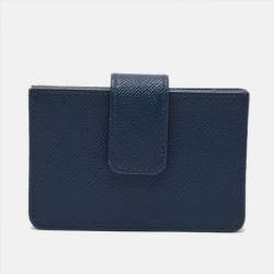 مملوكة مسبقًا Prada Blue Saffiano Leather Accordion Card Holder