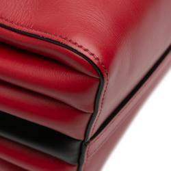 Pre Owned حقيبة ساتشل برادا بيبليوتيك جلد سيتي أحمر