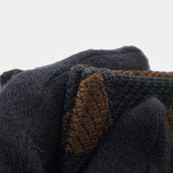 Pre Owned Prada Triangle Jacquard Tote Bag Brown/Black Canvas Leather