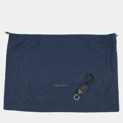 Pre Owned Prada Triangle Jacquard Tote Bag Brown/Black Canvas Leather